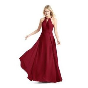 Burgundy Azazie Melody bridesmaid dress